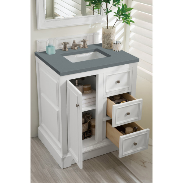 James Martin 825-V30-BW-3 De Soto 30" Bright White Vanity w/ 3CM Countertop