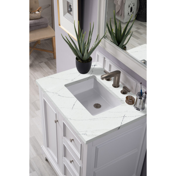 James Martin 825-V30-BW-3 De Soto 30" Bright White Vanity w/ 3CM Countertop