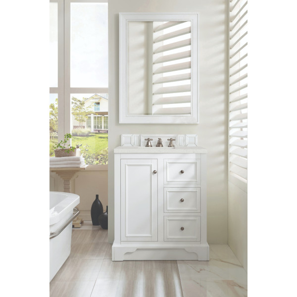 James Martin 825-V30-BW-3LDL 30" Vanity Bright White w/ 3 CM Lime Delight Top