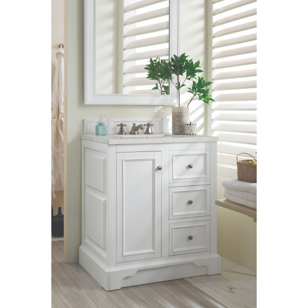 James Martin 825-V30-BW-3LDL 30" Vanity Bright White w/ 3 CM Lime Delight Top