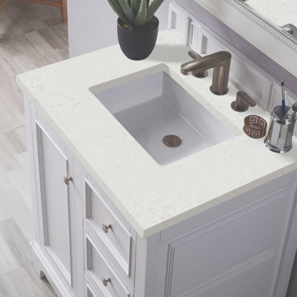 James Martin 825-V30-BW-3LDL 30" Vanity Bright White w/ 3 CM Lime Delight Top