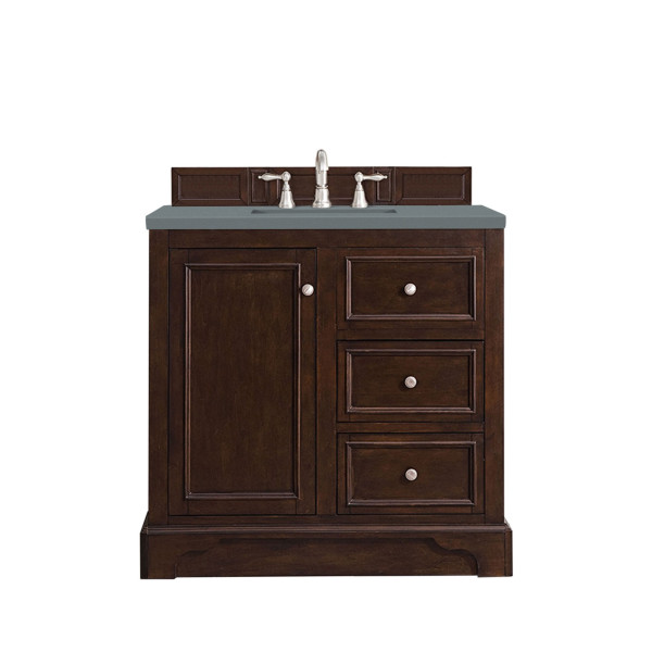James Martin 825-V36-BNM-3 De Soto 36" Burnished Mahogany Vanity w/ 3CM Top