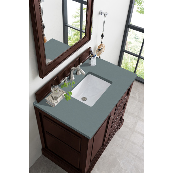James Martin 825-V36-BNM-3 De Soto 36" Burnished Mahogany Vanity w/ 3CM Top