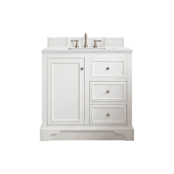 James Martin 825-V36-BW-3 De Soto 36" Bright White Single Vanity w/ 3 CM Top