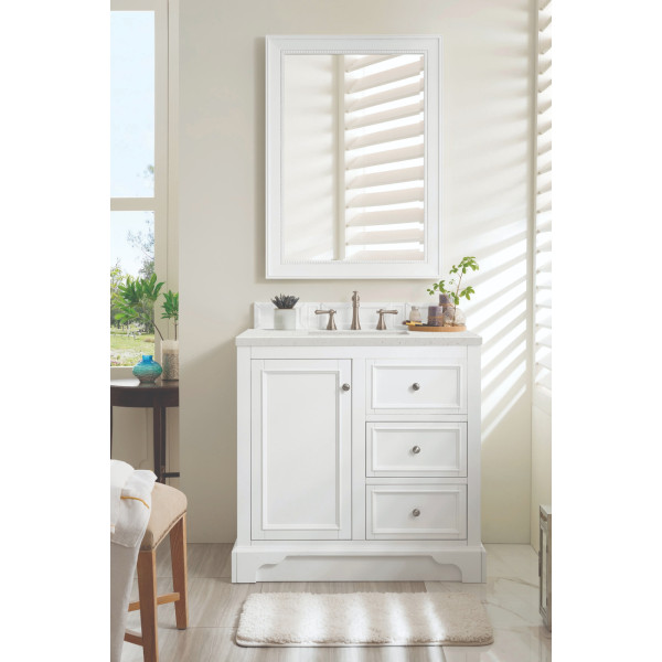 James Martin 825-V36-BW-3LDL 36" Vanity Bright White w/ 3 CM Lime Delight Top