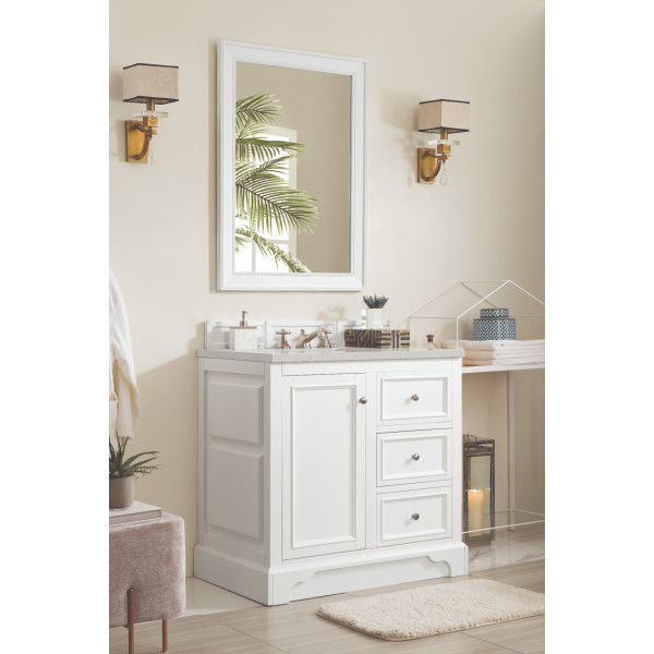 James Martin 825-V36-BW-3LDL 36" Vanity Bright White w/ 3 CM Lime Delight Top