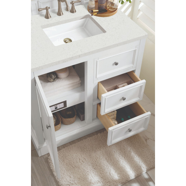 James Martin 825-V36-BW-3LDL 36" Vanity Bright White w/ 3 CM Lime Delight Top