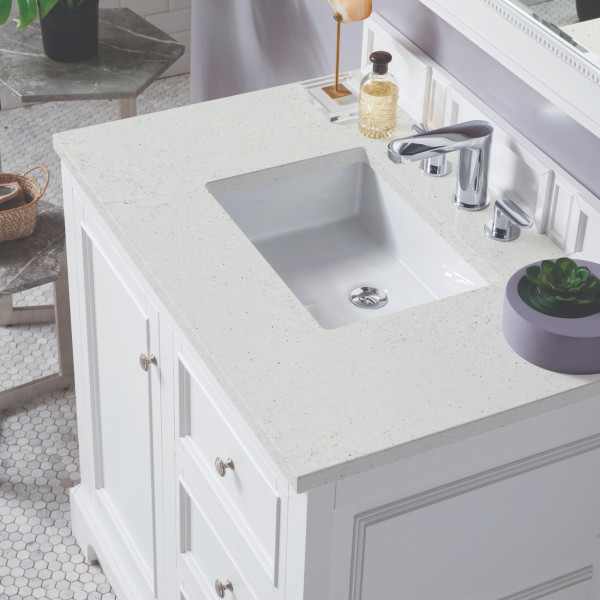 James Martin 825-V36-BW-3LDL 36" Vanity Bright White w/ 3 CM Lime Delight Top