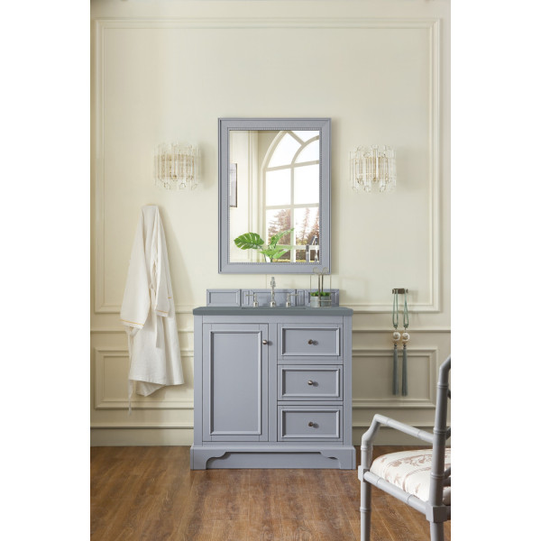 James Martin 825-V36-SL-3 De Soto 36" Vanity In Silver Gray w/ 3CM Countertop