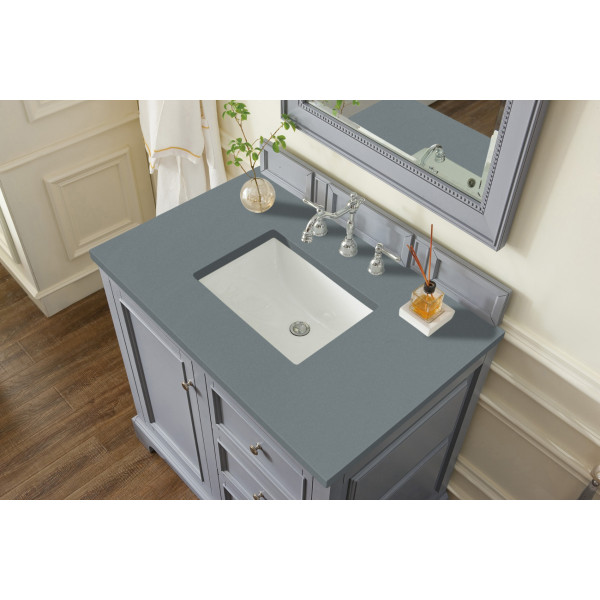 James Martin 825-V36-SL-3 De Soto 36" Vanity In Silver Gray w/ 3CM Countertop