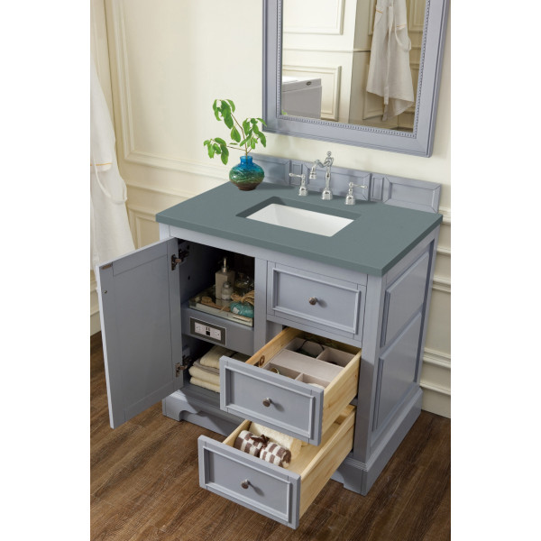 James Martin 825-V36-SL-3 De Soto 36" Vanity In Silver Gray w/ 3CM Countertop