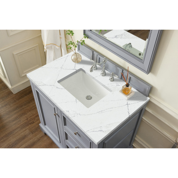 James Martin 825-V36-SL-3 De Soto 36" Vanity In Silver Gray w/ 3CM Countertop