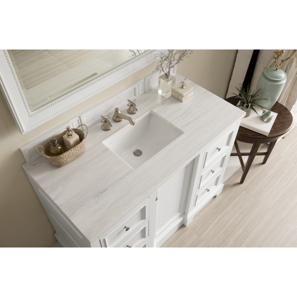 James Martin 825-V48-BW-3 De Soto 48" Single Vanity Bright White with Top