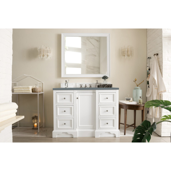 James Martin 825-V48-BW-3 De Soto 48" Single Vanity Bright White with Top