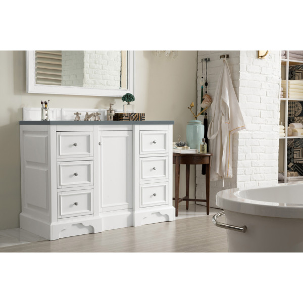 James Martin 825-V48-BW-3 De Soto 48" Single Vanity Bright White with Top