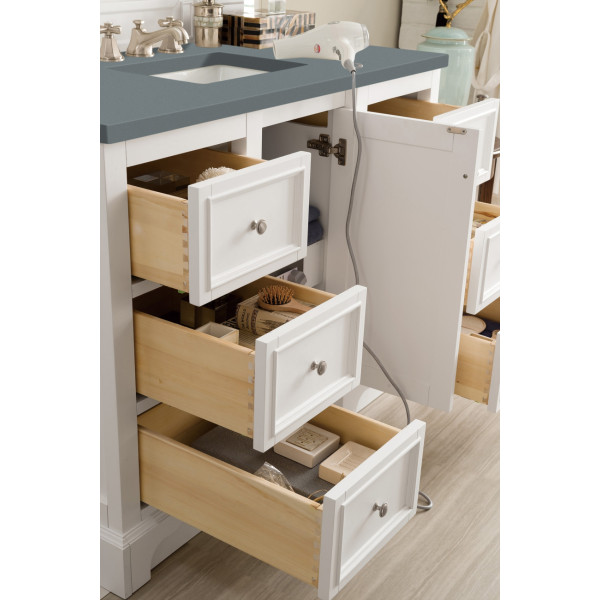 James Martin 825-V48-BW-3 De Soto 48" Single Vanity Bright White with Top