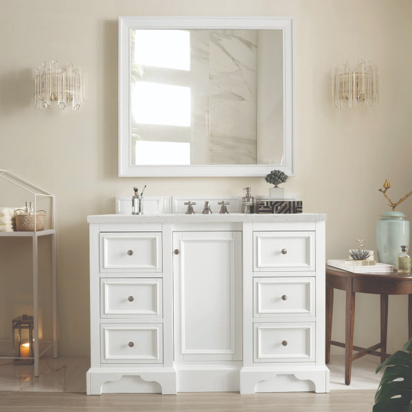 James Martin 825-V48-BW-3LDL 48" Vanity Bright White w/ 3 CM Lime Delight Top