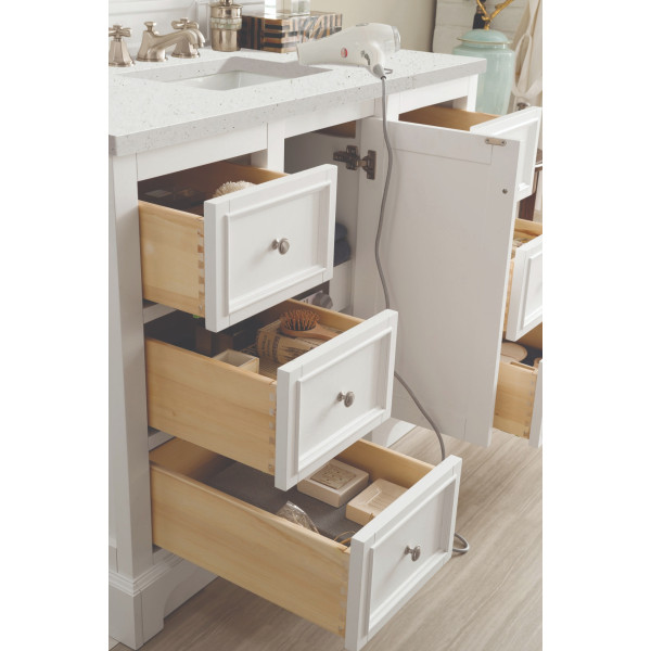 James Martin 825-V48-BW-3LDL 48" Vanity Bright White w/ 3 CM Lime Delight Top