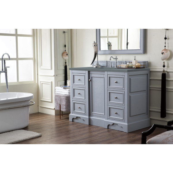 James Martin 825-V48-SL-3 De Soto 48" Single Vanity In Silver Gray with Top