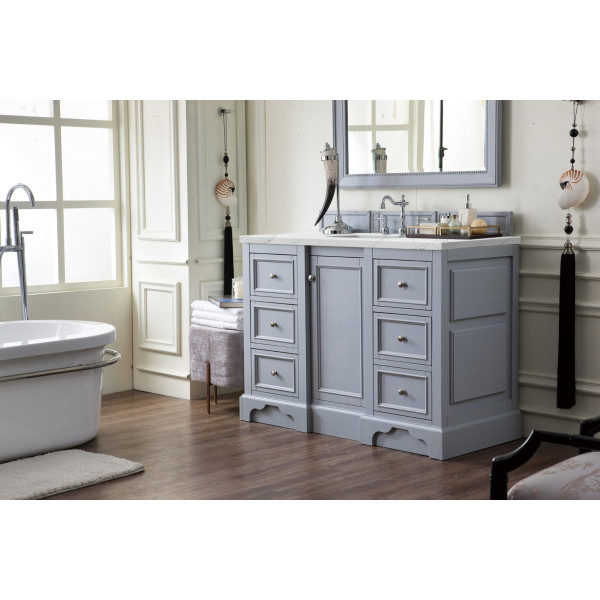 James Martin 825-V48-SL-3 De Soto 48" Single Vanity In Silver Gray with Top