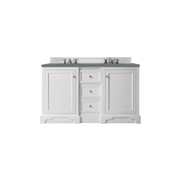James Martin 825-V60D-BW-3 De Soto 60" Double Vanity Bright White with Top