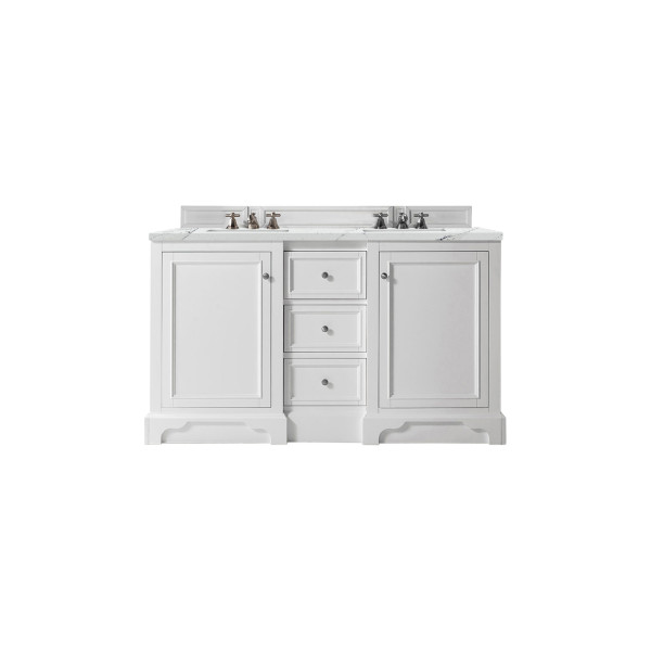 James Martin 825-V60D-BW-3 De Soto 60" Double Vanity Bright White with Top