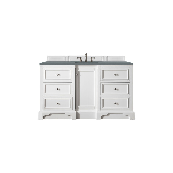 James Martin 825-V60S-BW-3 De Soto 60" Bright White Single Vanity with Top