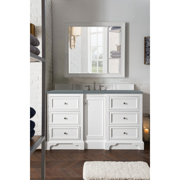 James Martin 825-V60S-BW-3 De Soto 60" Bright White Single Vanity with Top