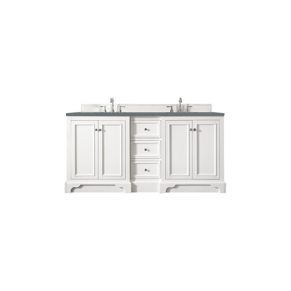 James Martin 825-V72-BW-3 De Soto 72 Inch DoubLe Vanity Bright White w/ Top