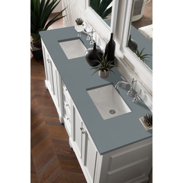 James Martin 825-V72-BW-3 De Soto 72 Inch DoubLe Vanity Bright White w/ Top