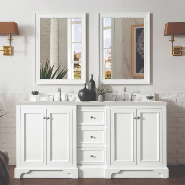 James Martin 825-V72-BW-3LDL 72" Vanity Bright White w/ 3 CM Lime Delight Top