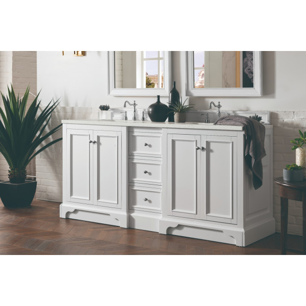 James Martin 825-V72-BW-3LDL 72" Vanity Bright White w/ 3 CM Lime Delight Top