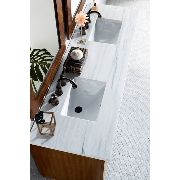 James Martin 850-V60D-SOK-3 Metropolitan 60" Silver Oak Double Vanity w/ Top