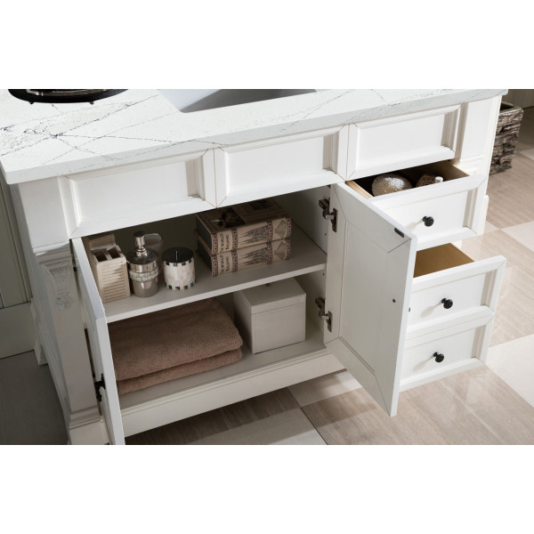 James Martin 147-V48-BW-3 Brookfield 48" Bright White Single Vanity Quartz Top