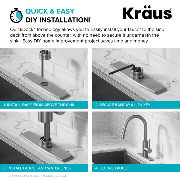 Kraus KPF-2620 Oletto™ Single Handle Pull Down Kitchen Faucet