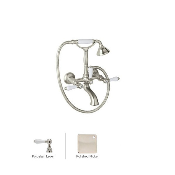 Rohl A1401LP Country Bath Exposed Tub Set Shower Mixer with Handshower 