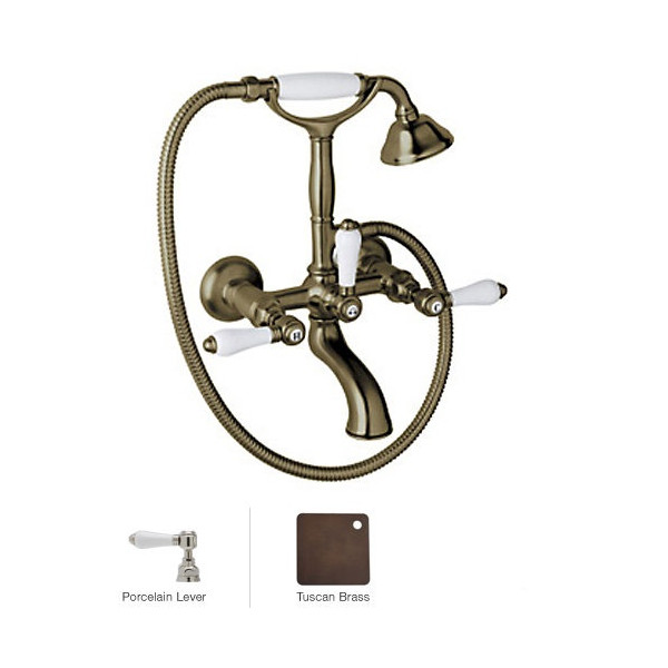Rohl A1401LP Country Bath Exposed Tub Set Shower Mixer with Handshower 