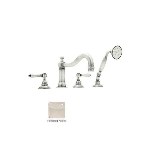 Rohl A1404LM Acqui 4-Hole Deck Mount Column Spout Tub Filler 