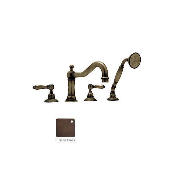 Rohl A1404LM Acqui 4-Hole Deck Mount Column Spout Tub Filler 