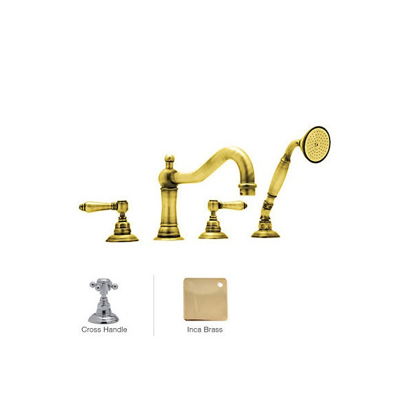 Rohl A1404XM Acqui 4-Hole Deck Mount Column Spout Tub Filler