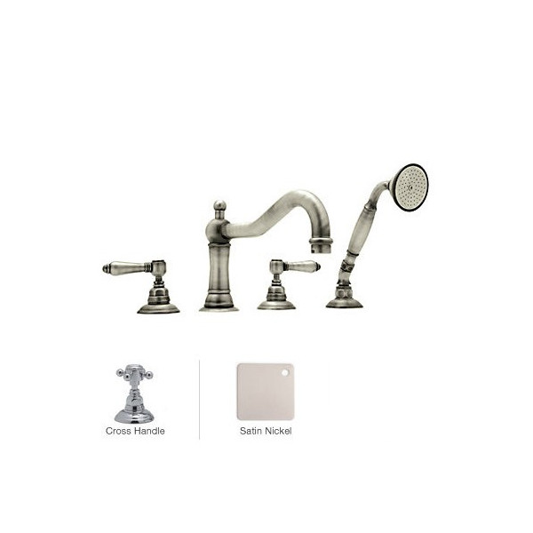 Rohl A1404XM Acqui 4-Hole Deck Mount Column Spout Tub Filler