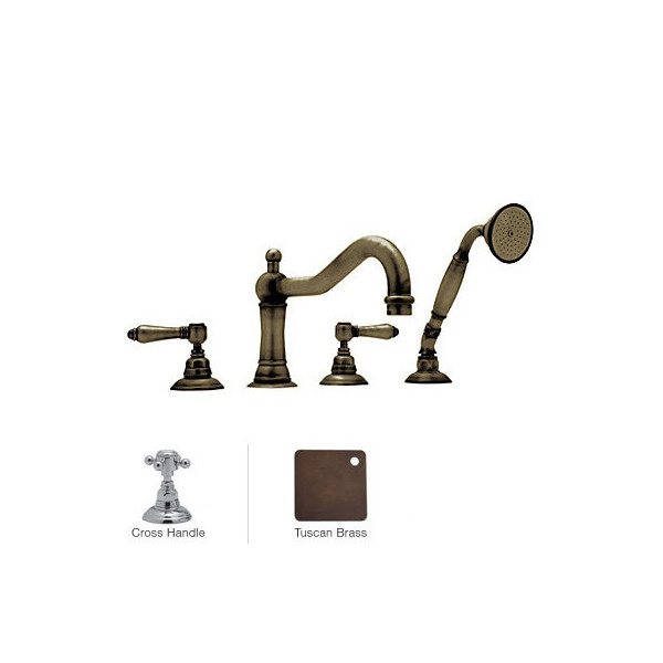 Rohl A1404XM Acqui 4-Hole Deck Mount Column Spout Tub Filler