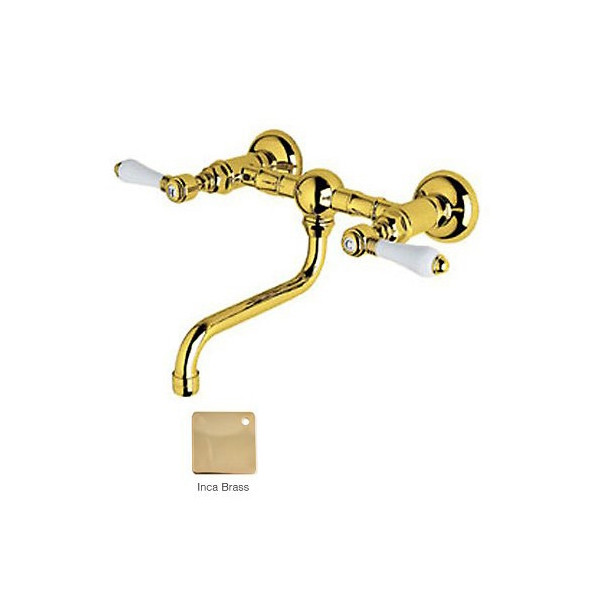 Rohl A1405/44LP-2 Porcelain-Lever Vocca Wall Mount Bridge Lavatory Faucet