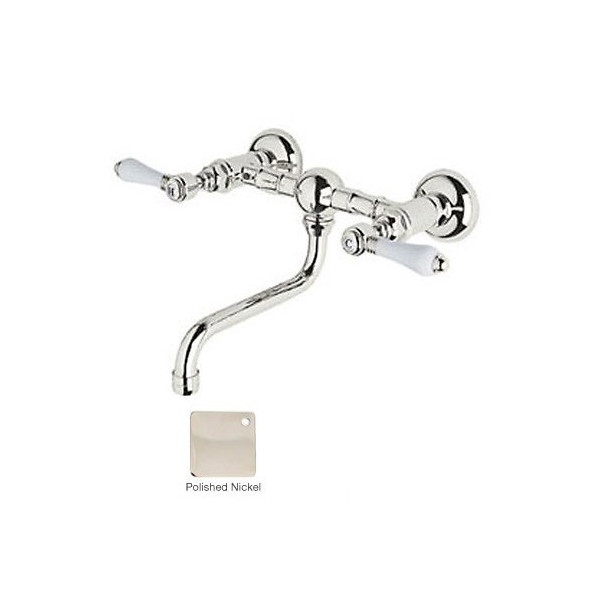 Rohl A1405/44LP-2 Porcelain-Lever Vocca Wall Mount Bridge Lavatory Faucet