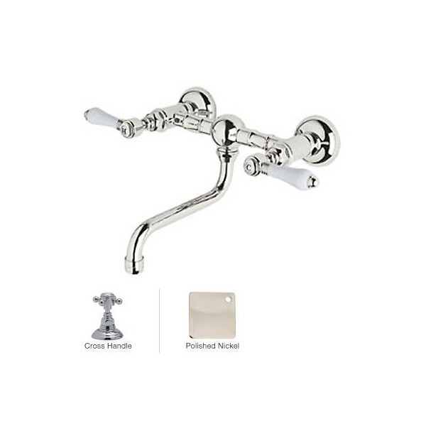 Rohl A1405/44XM-2 Cross-Handle Vocca Wall Mount Bridge Lavatory Faucet