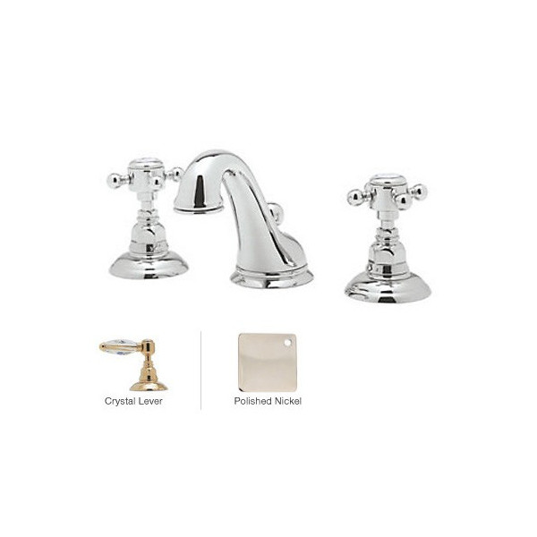 Rohl A1408LC-2 Crystal-Lever Viaggio C-Spout Widespread Lavatory Faucet