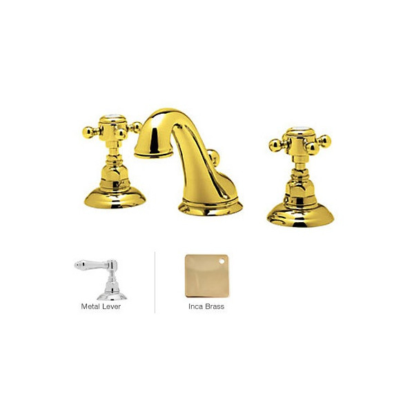 Rohl A1408LM-2 Metal-Lever Viaggio C-Spout Widespread Lavatory Faucet