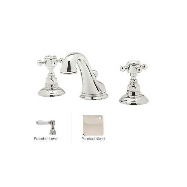 Rohl A1408LM-2 Metal-Lever Viaggio C-Spout Widespread Lavatory Faucet