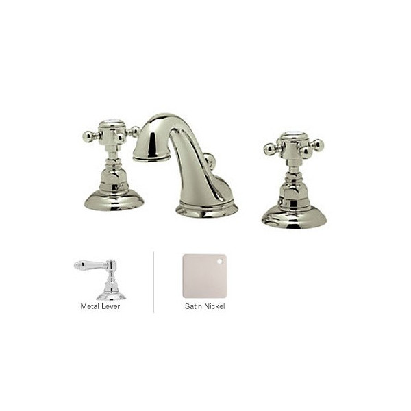 Rohl A1408LM-2 Metal-Lever Viaggio C-Spout Widespread Lavatory Faucet