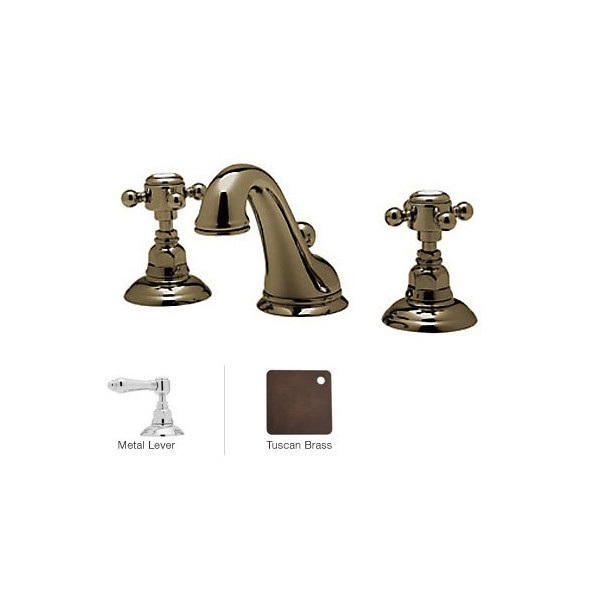 Rohl A1408LM-2 Metal-Lever Viaggio C-Spout Widespread Lavatory Faucet